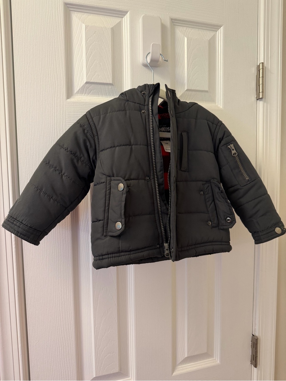 OshKosh B’gosh Baby Charcoal Gray Puffer Jacket with Hood
